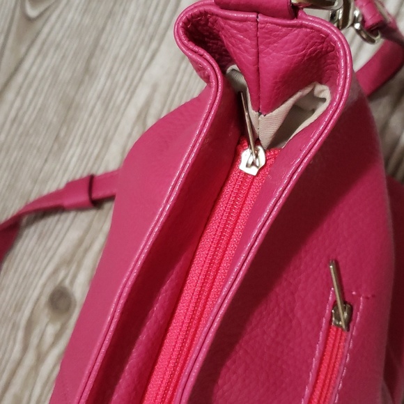 Pink pebble genuine length shoulder bag - Picture 5 of 8